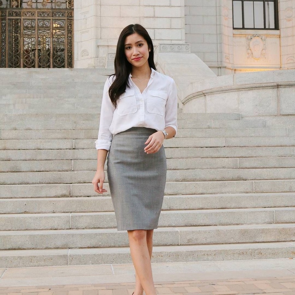 New York & Company Pencil Skirt Grey 6